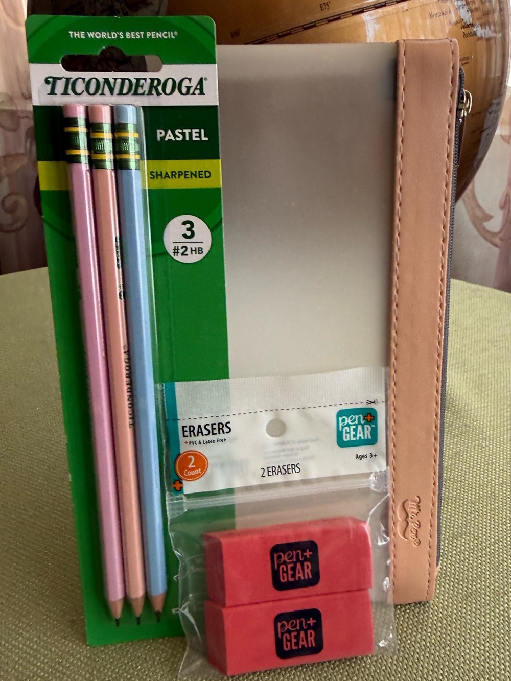 🌞 4/$20 - TICONDEROGA Pastel Pencil Set, Pen+Gear Eraser Set, Mr Pen Pencil Case